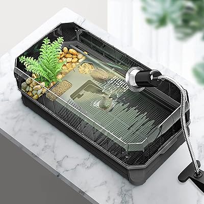Le kit d'aquarium pour tortues leodox comprend des accessoires avec filtre à eau