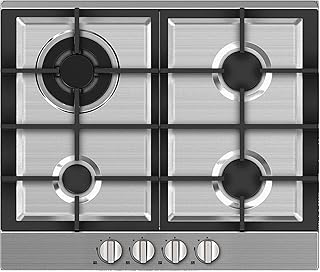 Cuisinière à gaz encastrable medea à 4 brûleurs avec finition en acier
