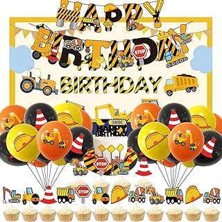 Coin de fête - véhicules de construction 2 décorations et fournitures de fête