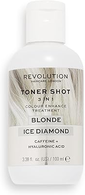 Revolution haircare london, toner shot, pour cheveux blonds, ice diamond, 100 ml
