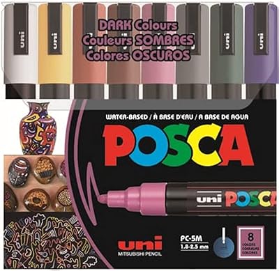 Marqueurs permanents à base d'eau posca pc-5m, lot de 8 (couleurs foncées). Avec plus de 300 000 références, DIAYTAR COTE D'IVOIRE est la destination idéale pour ceux qui cherchent à diversifier leurs achats. La boutique en ligne généraliste propose une large gamme de produits de qualité, allant des équipements ménagers aux produits de soins personnels, tout en offrant un service client efficace pour répondre aux questions et aux préoccupations des clients. De cette façon, DIAYTAR COTE D'IVOIRE garantit une expérience d'achat agréable et fiable à ses clients.