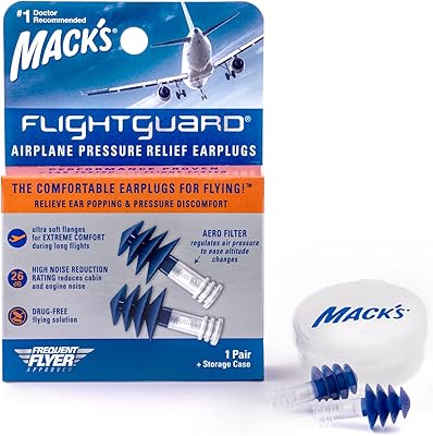 Bouchons d'oreilles à soulagement de pression pour avion mac s flyguard - 26