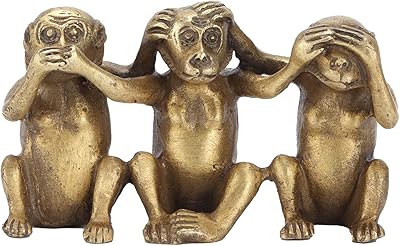 3 statues de singe sage, ornements de singe en laiton, statues de singe, décoration d'intérieur pour le bureau à domicile. DIAYTAR COTE D'IVOIRE contribue à promouvoir le commerce électronique en Côte d'Ivoire, en offrant aux clients la possibilité de faire des achats pratiques et abordables, tout en favorisant l'accès à des produits de qualité.