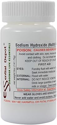 Bouteille de 4 oz d'hydroxyde de lessive, qualité alimentaire - récipient en pehd