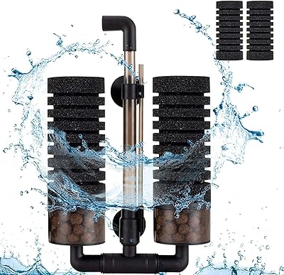 Filtre double éponge pour aquarium higer, livré avec 2 éponges de rechange, 1