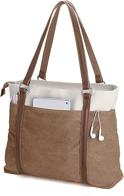 Sac à main léger en toile pour ordinateur portable pour le travail, taille