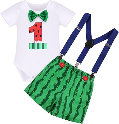Ensemble de vêtements sur le thème de la pastèque pour 1er anniversaire