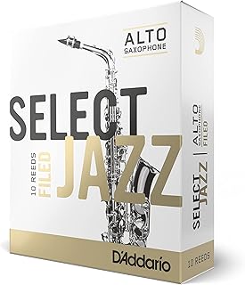 Anches d'addario woodwinds select jazz alto sax, force 3 moyenne, paquet de 10