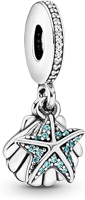 Bijoux breloque en forme d'étoile de mer et de coquillage avec zircone cubique