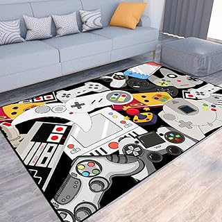 Tapis de jeu pour adolescents et garçons avec décoration de contrôleur de jeu