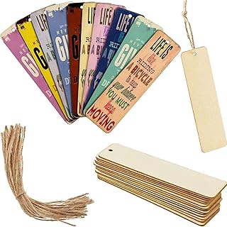 Marque-pages en bois vierges delfino pour bricolage, marque-pages suspendus inachevés, marque-pages rectangulaires vierges