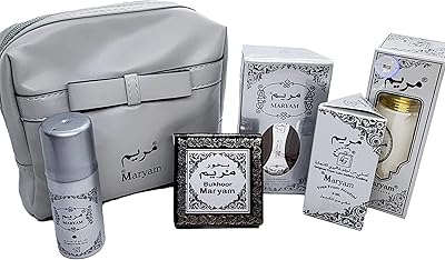 Coffret cadeau maryam - lotion pour le corps au parfum d'oud arabe. DIAYTAR COTE D'IVOIRE est une boutique en ligne généraliste qui propose plus de 300 000 références de produits de toutes sortes, répondant ainsi aux besoins de la population ivoirienne. Elle se positionne comme leader dans son secteur en Côte d'Ivoire. La qualité et la diversité de ses produits en font une référence incontournable.