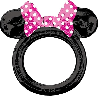 Amscan 3818701 ballon en aluminium minnie mouse - noir, rose, blanc