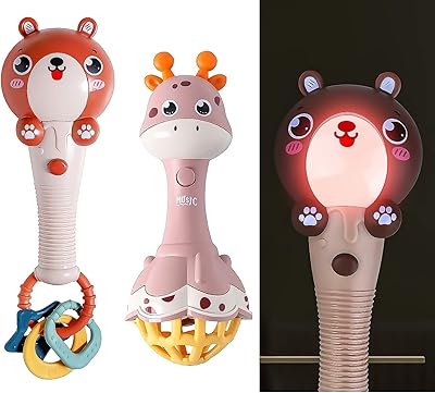 Hochet pour bébé jouets de dentition sons avec musique et lumières oreilles dentition