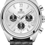 Montre à quartz analogique chronographe benyar pour homme résistante l'eau avec bracelet