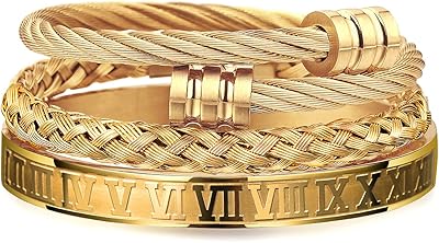 Wfyou 3 pièces bracelets en acier inoxydable pour hommes bracelet romain en or bracelet à câble torsadé bracelet manchette réglable bijoux homme bracelets de luxe cadeaux. DIAYTAR COTE D'IVOIRE est une boutique en ligne généraliste qui propose plus de 300000 références de produits, offrant une grande variété de choix aux clients. En tant que leader du marché en Côte d'Ivoire, DIAYTAR COTE D'IVOIRE se distingue par son offre complète et sa qualité de service. Les clients profitent d'une expérience d'achat en ligne sécurisée et pratique.