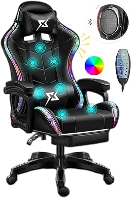 Une chaise de jeu confortable au design de course adaptée au bureau
