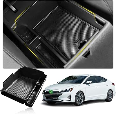 Boîte de rangement pour organisateur d'accoudoir de voiture pour elantra 2019 2020, boîte