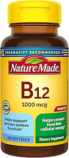 Nature made vitamine b12 1000 mcg, complément alimentaire pour soutenir le métabolisme énergétique, 150 gélules, approvisionnement de 150 jours. Chez DIAYTAR COTE D'IVOIRE, nous comprenons l'importance de la qualité et de la fiabilité dans vos achats en ligne. C'est pourquoi nous mettons un point d'honneur à sélectionner soigneusement nos produits pour vous garantir satisfaction et valeur. Notre équipe se tient à votre disposition pour répondre à toutes vos questions.