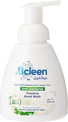 Liquide nettoyant pour les mains biklin, avec pompe et mousse antibactérienne, parfum jasmin