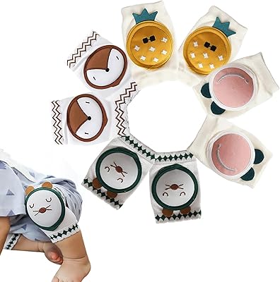 4 paires de genouillères pour bébé pour ramper, antidérapantes, réglables et respirantes