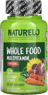 Supplément multivitaminé pour aliments entiers naturilo pour adolescents, 60 capsules végétariennes