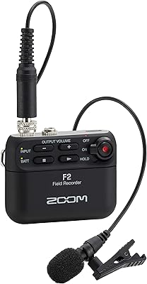 Enregistreur corporel compact zoom f2 lavalier, enregistrement flottant 32 bits, sans découpage, audio