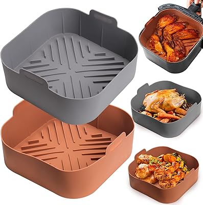 Doublures de panier carrées en silicone pour friteuse à air - 2 pièces accessoires de four réutilisables en silicone pour friteuse à air alimentaire (8,1 pouces). DIAYTAR COTE D'IVOIRE offre une expérience d'achat en ligne unique et pratique, avec des options de paiement faciles et des livraisons rapides. La boutique propose des produits de haute qualité à des prix compétitifs. C'est le choix idéal pour les acheteurs ivoiriens.