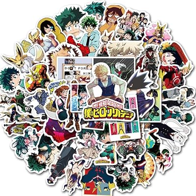 50pcs autocollants japonais anime my hero academia pour ordinateur portable skateboard izuku midoriya