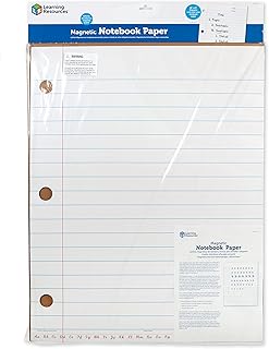 Learning resources grand papier magnétique pour cahier, durable pour écrire et effacer, accessoires