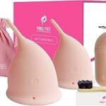Coupe menstruelle cervicale biocompatible feelfree, beige biologique, deux tailles - petite et grande
