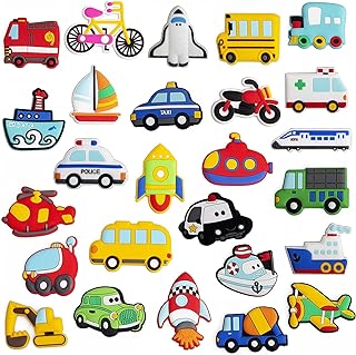 26 pièces aimants de réfrigérateur en caoutchouc pour enfants, tout-petits, bateaux, véhicules, réfrigérateur