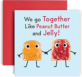 Carte d'anniversaire huxters – we go together peanut butter jelly – carte romantique pour femme, petite amie, petit ami, mari – 350 g/m2 carte de saint valentin – citation douce pour couple 14,8 cm carré. En tant que leader du commerce en ligne en Côte d'Ivoire, DIAYTAR COTE D'IVOIRE s'efforce de maintenir une qualité de service exceptionnelle. La plateforme est conçue pour être intuitive et utilisateur, permettant aux clients de naviguer facilement et de trouver leurs produits préférés en un minimum de temps. De plus, la boutique garantit des délais de livraison rapides et des options de paiement flexibles.