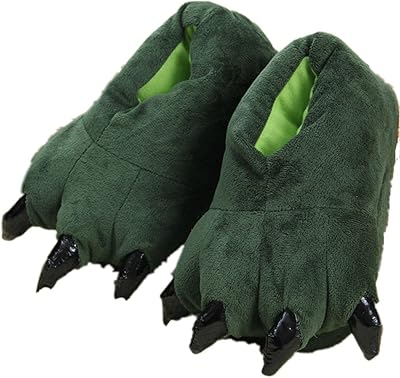 Pantoufles en peluche patte d'animal mignon, chaussures de maison chaudes et douces