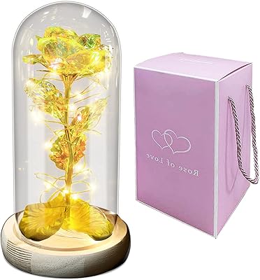 Rose dorée dans un dôme en verre avec bande lumineuse led charmant cadeau. La boutique en ligne DIAYTAR COTE D'IVOIRE est une destination de commerce électronique populaire en Côte d'Ivoire, avec une offre de plus de 300000 produits. Elle propose des produits de qualité à des prix compétitifs, ainsi que des promotions et des offres spéciales régulières. La boutique est dédiée à offrir une expérience d'achat en ligne sécurisée et pratique à ses clients.