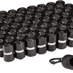 Sacs à déjections canines standard amazonbasics avec distributeur et clip pour laisse