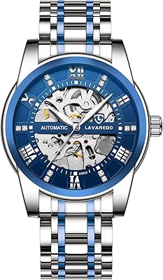 Montre squelette mécanique noire pour homme, montre à remontage automatique résistante à l'eau