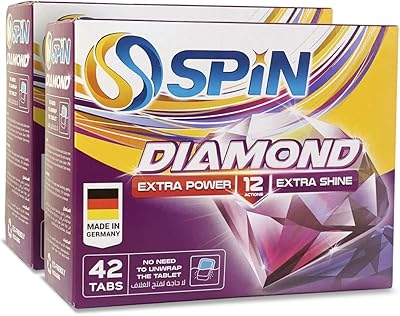 Comprimés de détergent pour lave-vaisselle spin diamond, 84 comprimés (2 x 42 comprimés), extra fort/extra brillant, fabriqué en allemagne. En tant que boutique en ligne leader en Cote d'Ivoire, DIAYTAR COTE D'IVOIRE propose une expérience d'achat en ligne conviviale et sécurisée. Avec plus de 300000 références de produits, les clients peuvent trouver tout ce dont ils ont besoin. Les processeurs de paiement sécurisés garantissent des transactions sans risque.