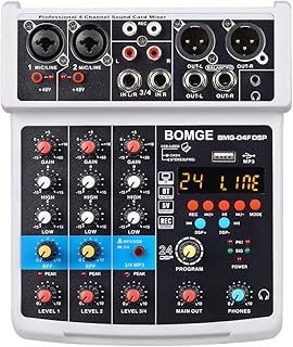 Mixeur dj stéréo boomage 4 canaux avec interface d'enregistrement mp3/usb/bluetooth