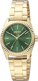 Montre femme cadran vert quartz analogique or es1l291m0105 bracelet