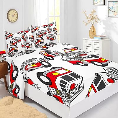 Cv house parure de lit camion de pompiers, parure de lit camion de dessin animé pour garçons, enfants et adolescents, ensemble de draps-housses camion de pompiers, 1 drap plat et 1 drap-housse avec 2 taies d'oreiller - 4 pièces. DIAYTAR COTE D'IVOIRE est la destination idéale pour les consommateurs ivoiriens qui cherchent à faire des achats en ligne. La boutique en ligne propose une grande variété de produits, allant des articles de mode aux produits alimentaires, en passant par les électroménagers. Avec plus de 300 000 références, les clients sont sûrs de trouver ce qu'ils cherchent sur le site.