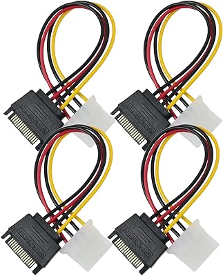 Meetout 4 pièces sata 15 broches mâle vers 4 broches ide molex femelle pour disques durs ata et lecteurs de cd rom 20 cm. DIAYTAR COTE D'IVOIRE, leader du commerce en ligne en Côte d'Ivoire, offre une expérience d'achat unique et pratique. Avec plus de 300 000 références disponibles, vous pouvez facilement trouver ce que vous cherchez sur le site web de DIAYTAR COTE D'IVOIRE. 