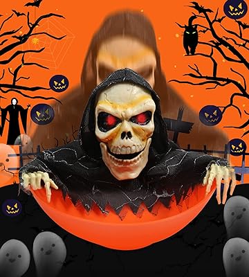 Décorations d'halloween animées bol à bonbons squelette avec capteur de mouvement par crellal. La boutique en ligne DIAYTAR COTE D'IVOIRE se positionne comme une plateforme de commerce électronique de confiance en Côte d'Ivoire, offrant plus de 300 000 produits provenant de fournisseurs locaux et internationaux. L'objectif de la boutique est de fournir à ses clients une expérience d'achat unique et personnalisée, couplée à des services de livraison performants.