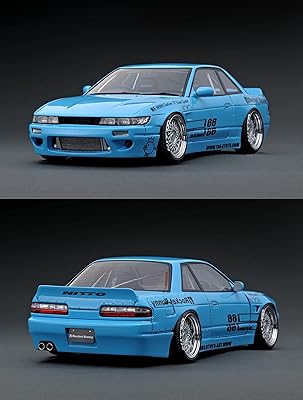Voiture en résine nismo silvia s13 rocket bunny v1 (bleu)