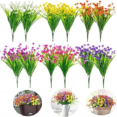 Lot de 12 paquets de fleurs de jonquille artificielles, 6 couleurs, plantes