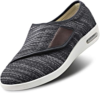 Chaussures pour femmes diabétiques, baskets de marche extra larges pour œdèmes, sangle réglable