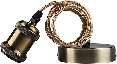 Support de lampe suspendue au plafond, luminaire suspendu en métal, support de lampe e27, kit de montage avec câble en tissu tressé (bronze). Avec plus de 300 000 références dans notre catalogue, DIAYTAR COTE D'IVOIRE vous permet de découvrir de nouveaux produits et de trouver facilement ce que vous recherchez. Nous nous engageons à offrir une expérience de shopping exceptionnelle à nos clients.