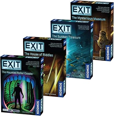 Escape game exit 4 pièces | pack de démarrage | sous-verres rotatifs hantés, trésor englouti, musée mystérieux, maison des puzzles, coopération familiale | 1 à 4 joueurs, à partir de 10 ans. En tant que leader du marché en Côte d'Ivoire, DIAYTAR COTE D'IVOIRE continue de renforcer sa position en proposant des services de qualité et en élargissant sa gamme de produits. La boutique en ligne s'efforce de répondre aux besoins évoluant de ses clients et de rester à la pointe des tendances du commerce électronique. Elle est une référence pour les achats en ligne en Afrique de l'Ouest.
