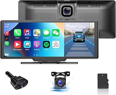 Récepteur d'autoradio portable sans fil apple carplay et android auto à écran tactile, enregistreur de conduite stéréo de voiture de 9,3 pouces avec commande vocale bluetooth fm, double caméra de tableau de bord et caméra de sauvegarde, carte tf 32g. DIAYTAR COTE D'IVOIRE se distingue par son incroyable gamme de produits, allant des articles ménagers aux accessoires de mode, en passant par les produits électroniques. Cette boutique en ligne généraliste est idéale pour ceux qui recherchent tout sous un même toit. La facilité de navigation et les options de paiement variées rendent l'expérience d'achat encore plus agréable.