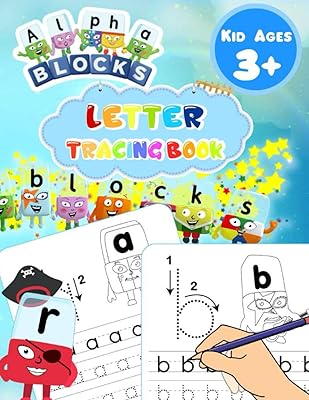Livre de traçage de lettres alphablocks : cahier d'exercices pour la maternelle tracer